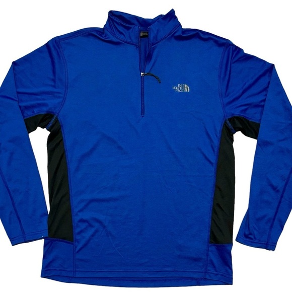 THE NORTH FACE BLUE LIGHTWEIGHT MEN'S 1/4 ZIP‎ SHIRT Size M Activewear Pullover - Picture 1 of 7